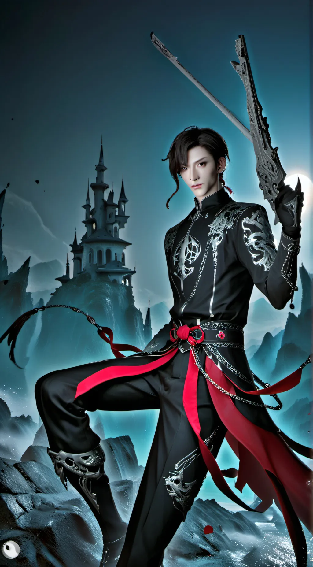 ai character: lightning background