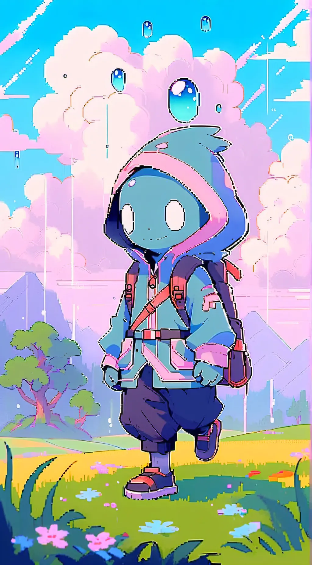 ai character: Teardrop background