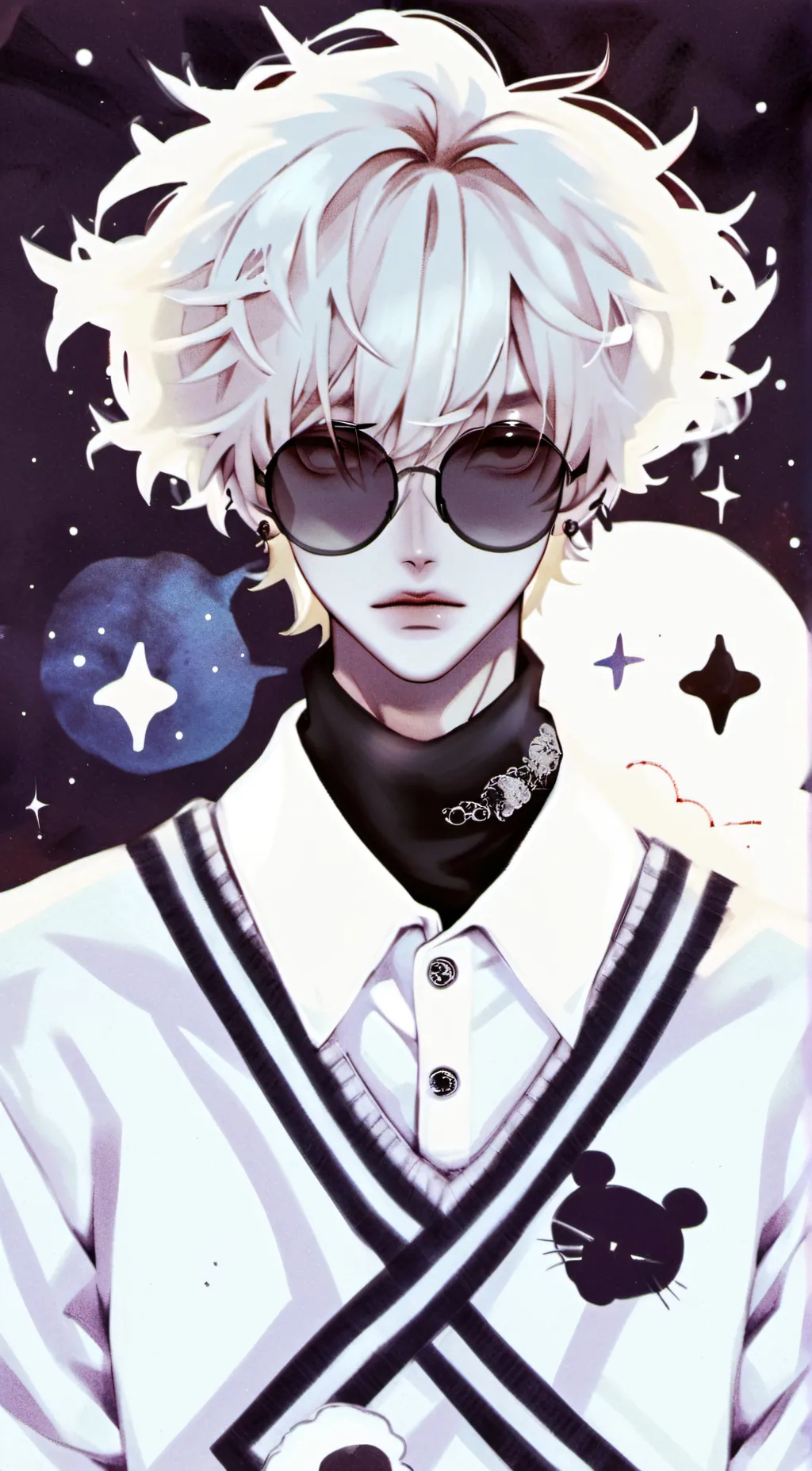 ai character: Silver🤍 background