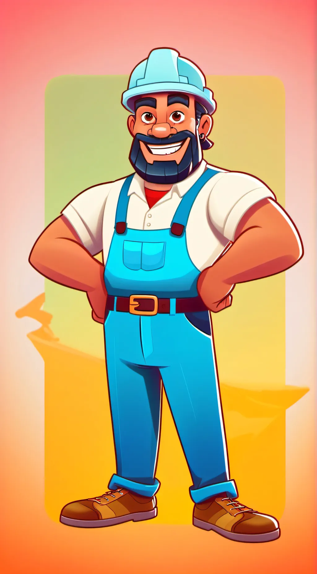 ai character: Builder man  background