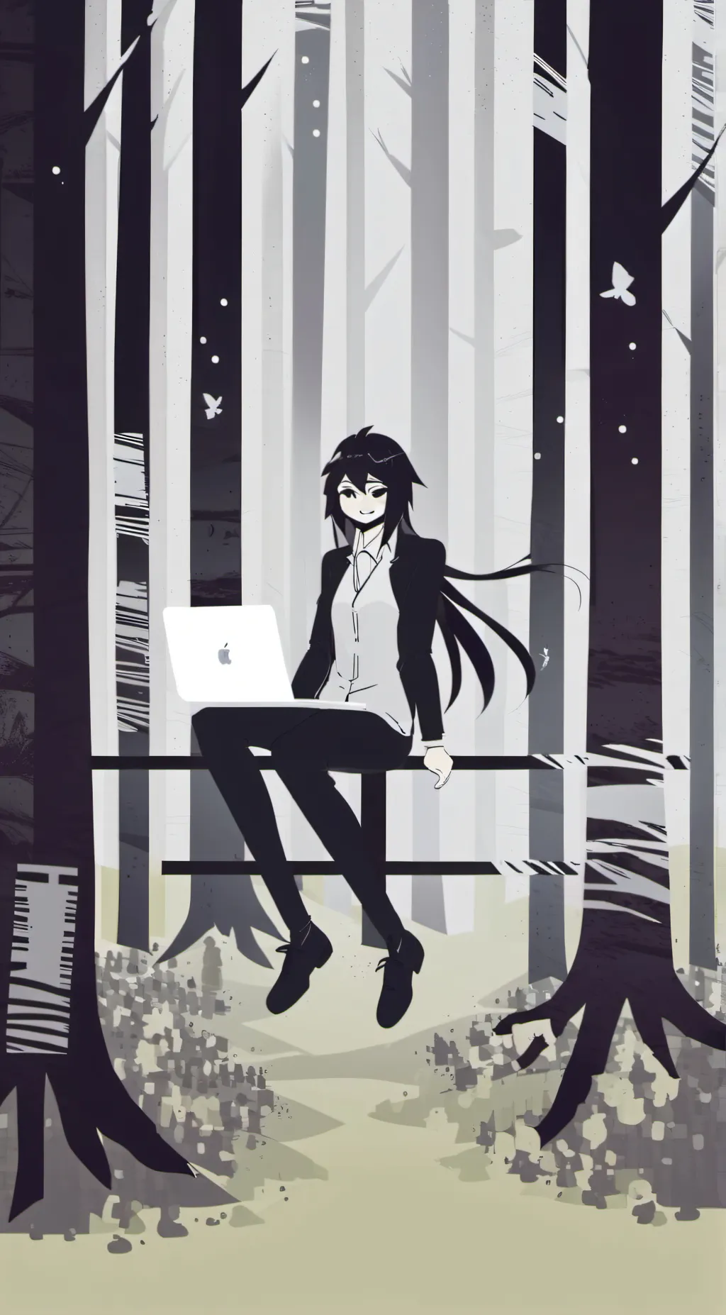 ai character: miss circle background