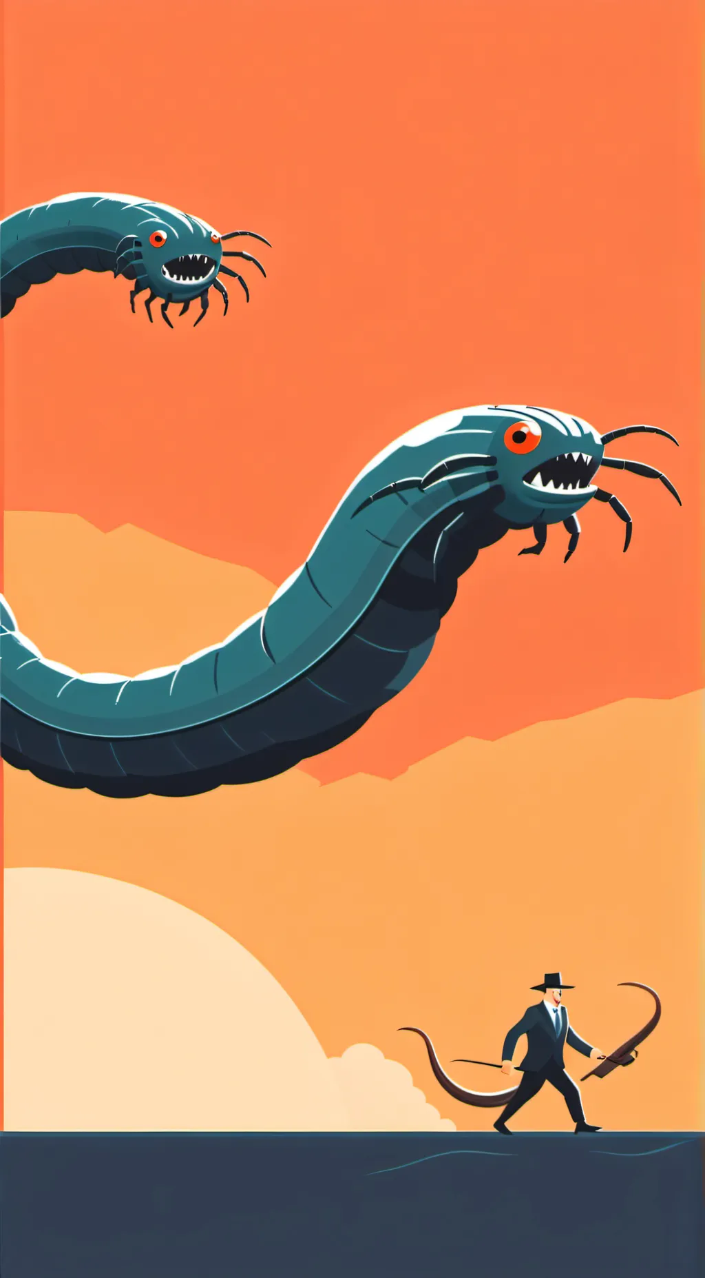 ai character: :O GIANT WORMB background