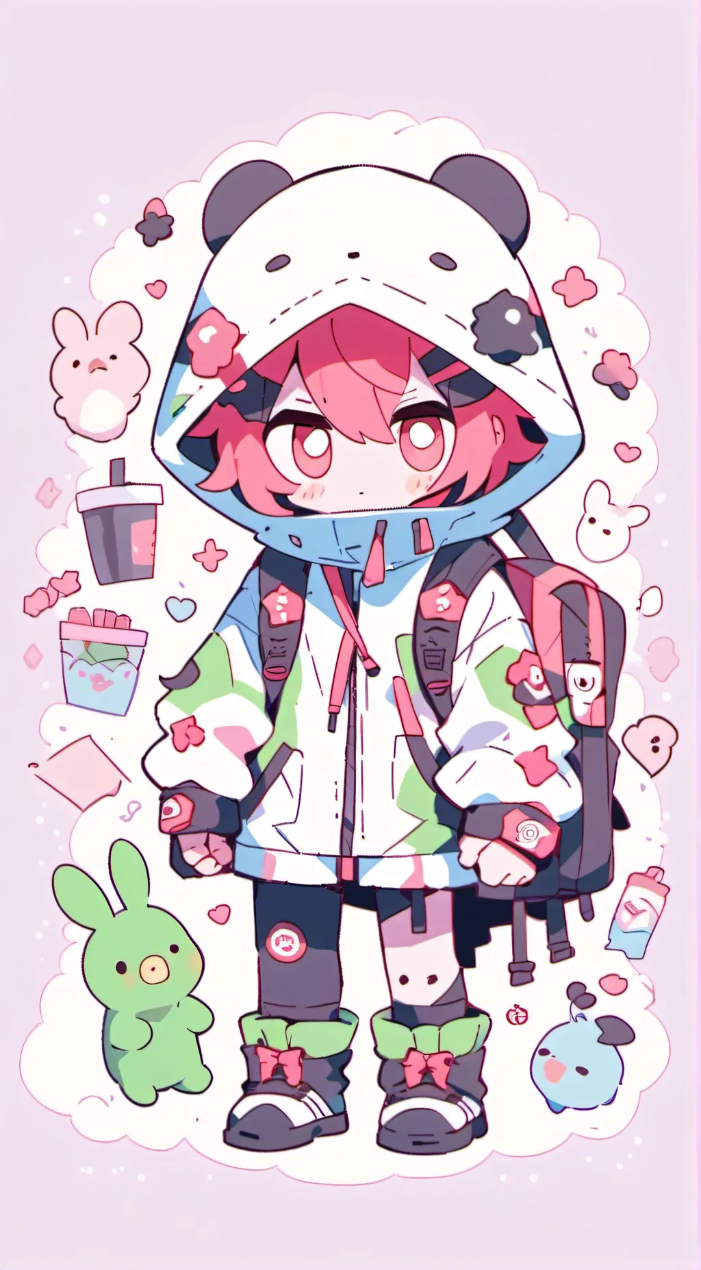 ai character: Red background