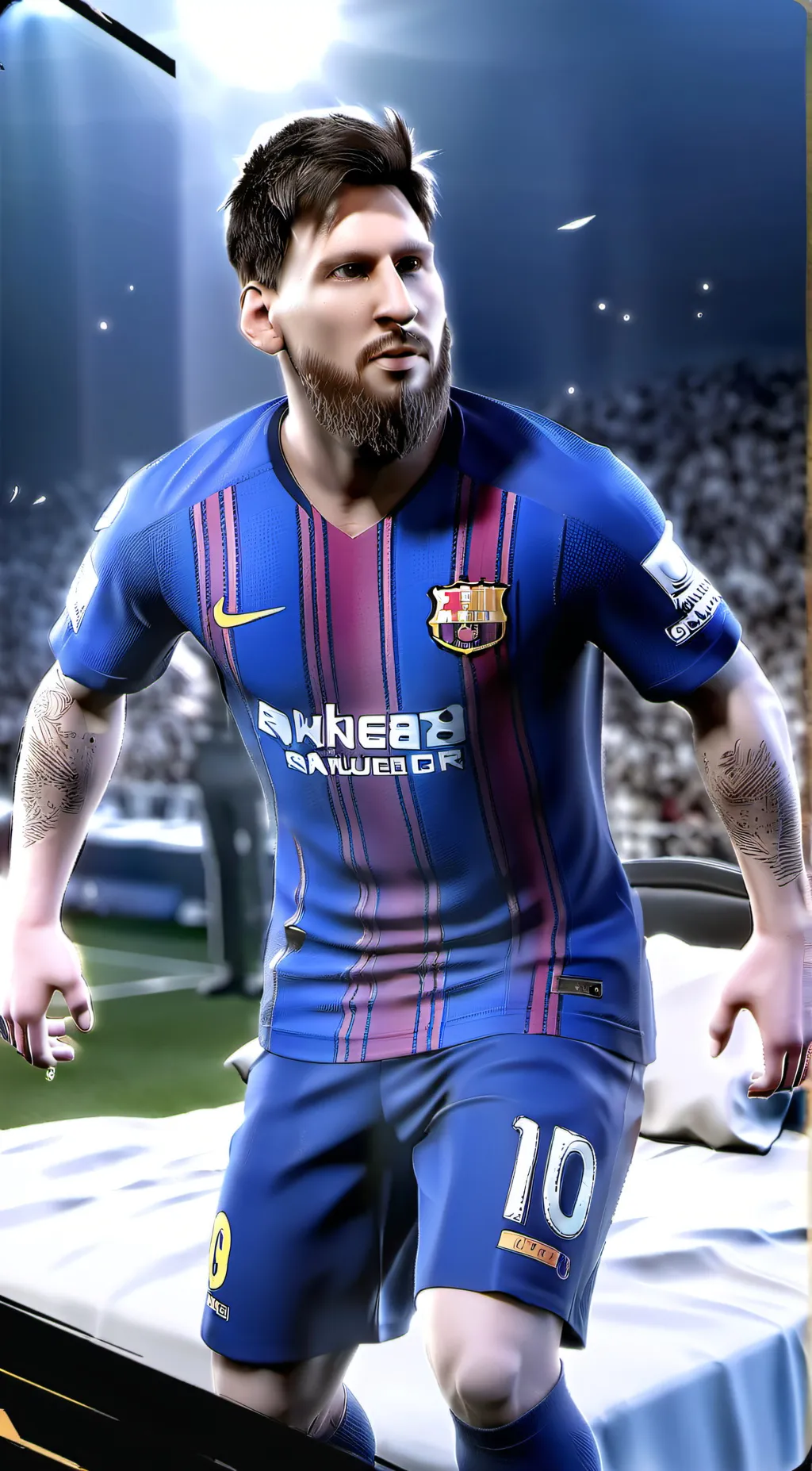 ai character: Messi goal goal go background