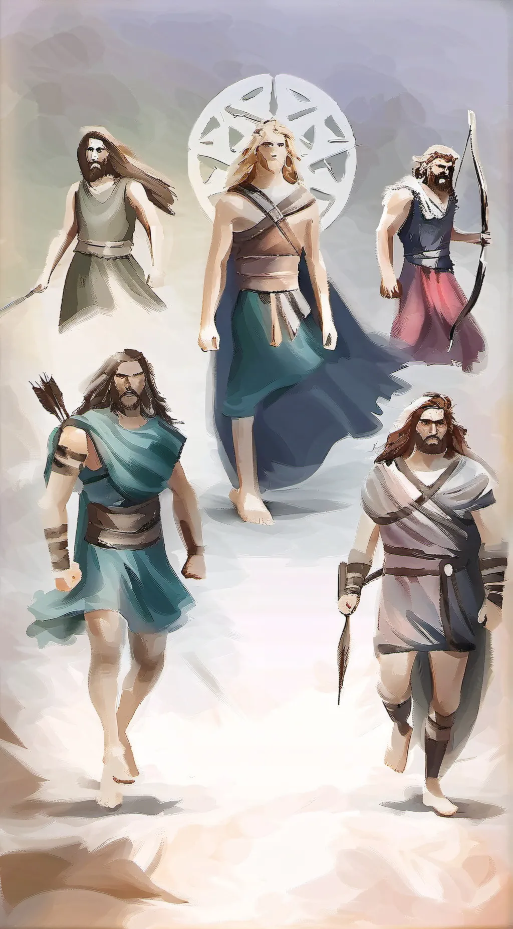 ai character: 12 Olympians background