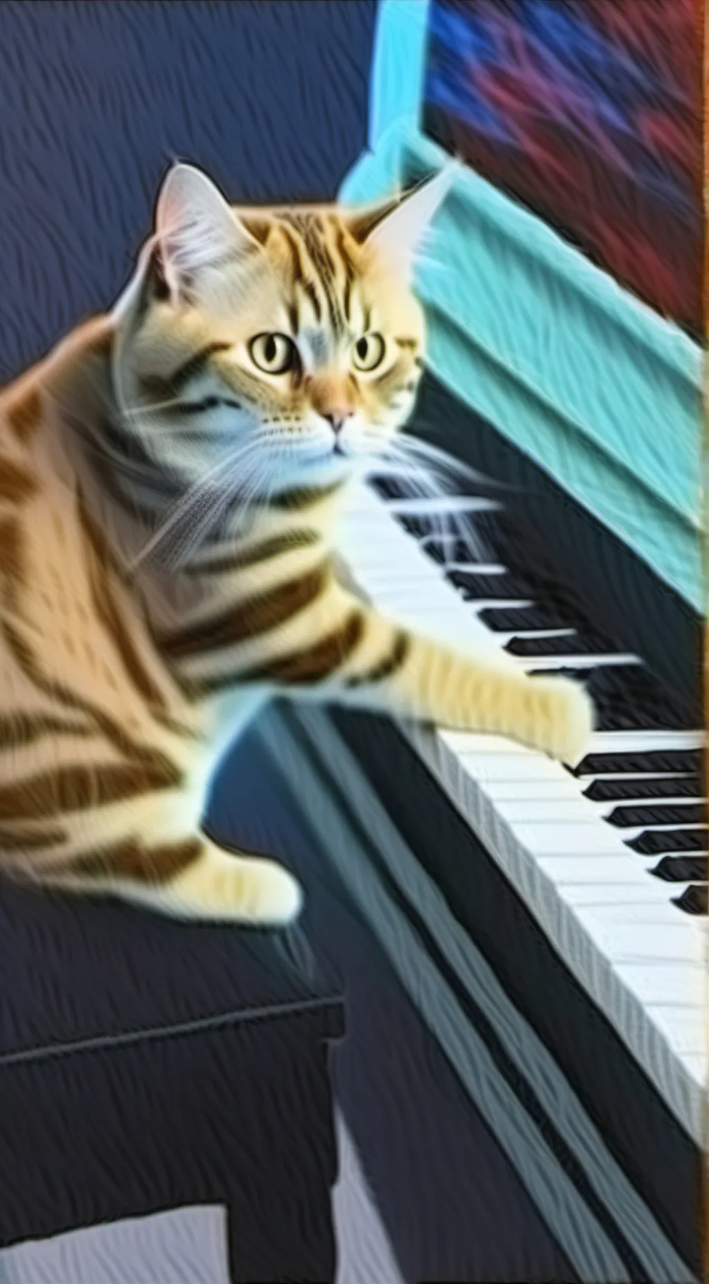 ai character: Keyboard cat  background