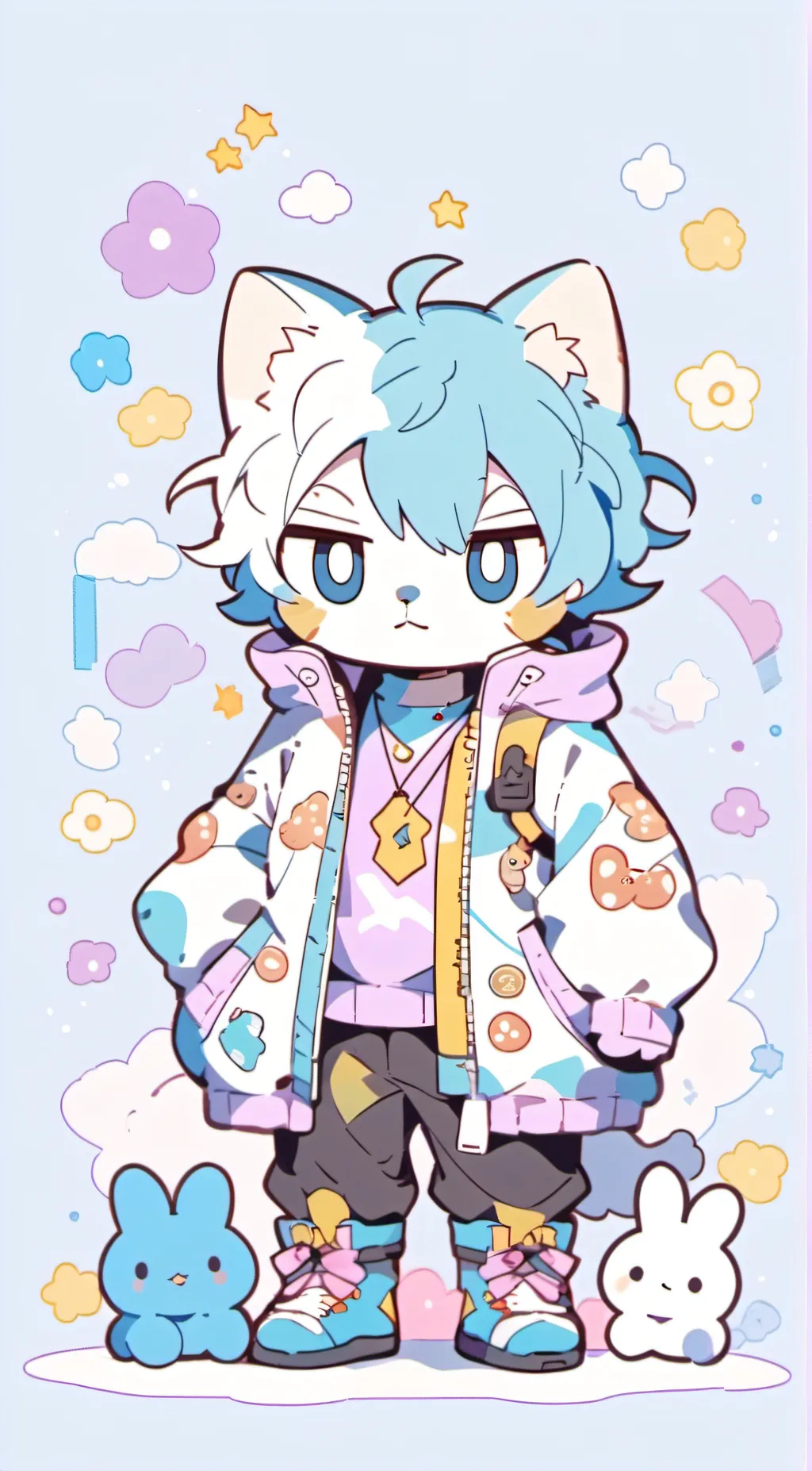 ai character: Fronzy(my oc 2) background