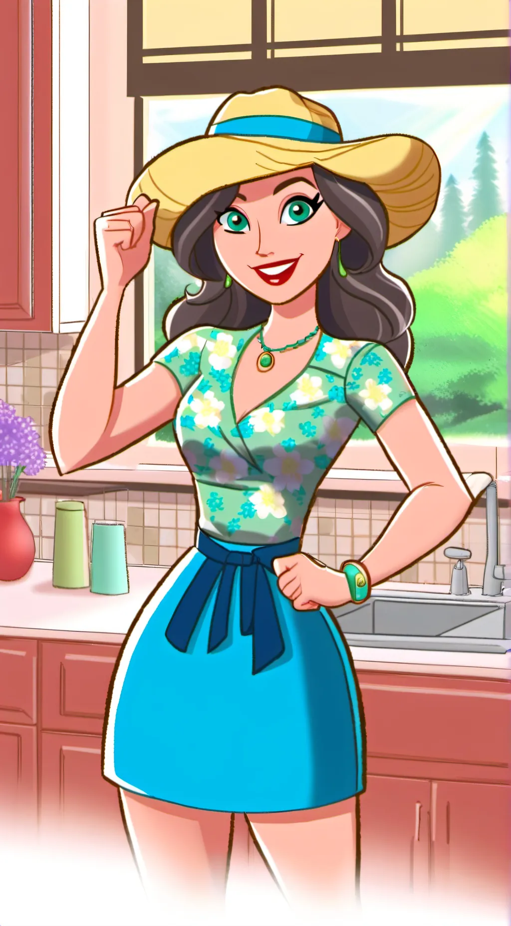 ai character: Sandy Mellow background