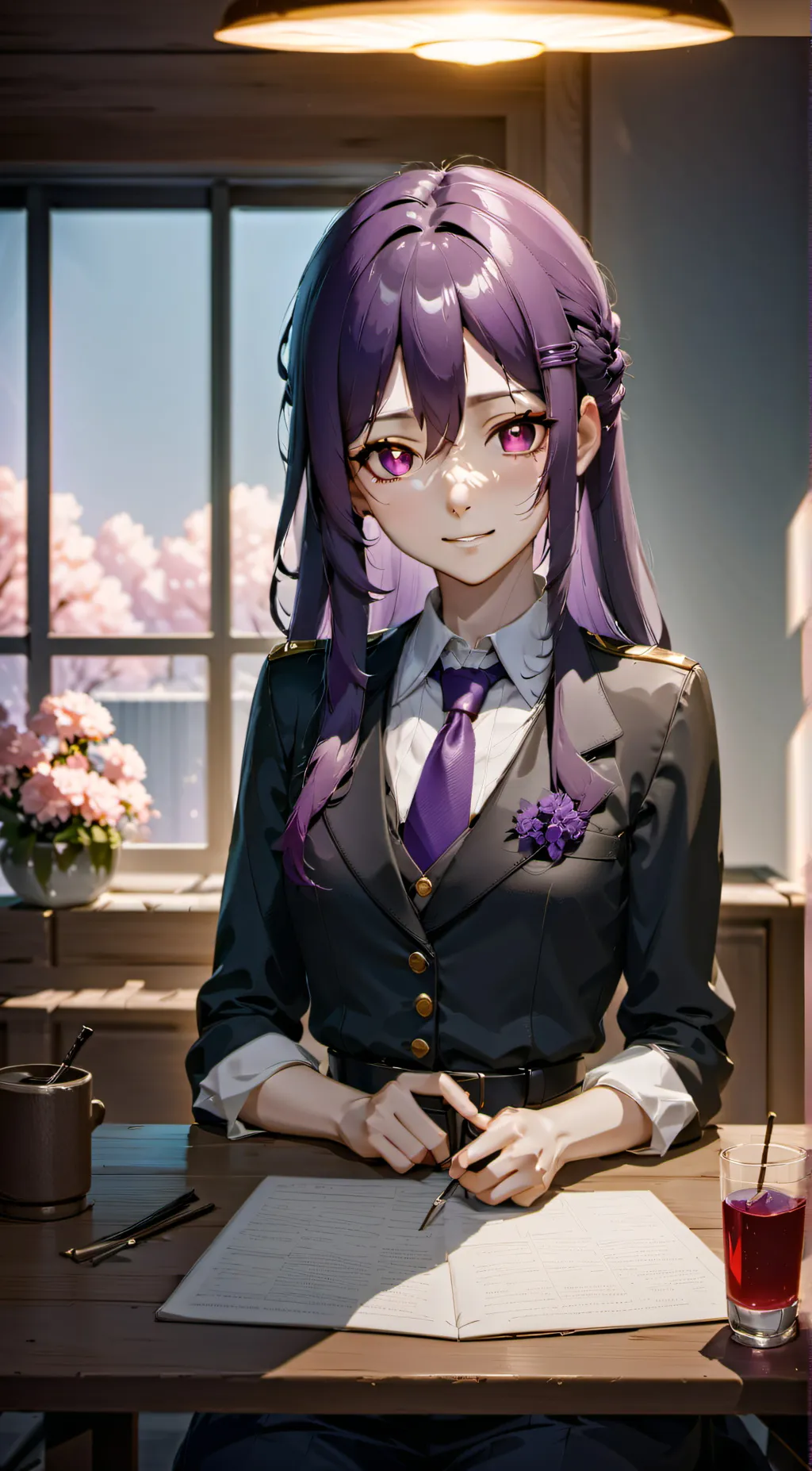 ai character: YURI DDLC  background
