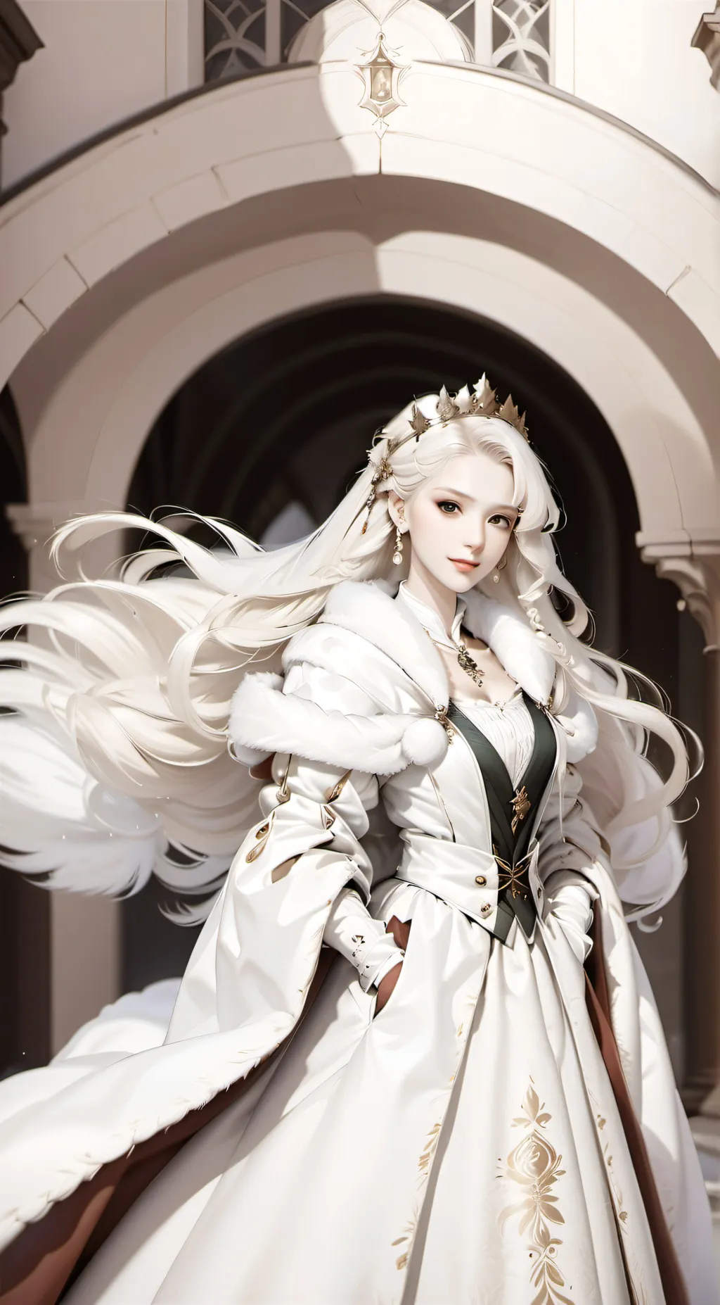 ai character: Queen winter background