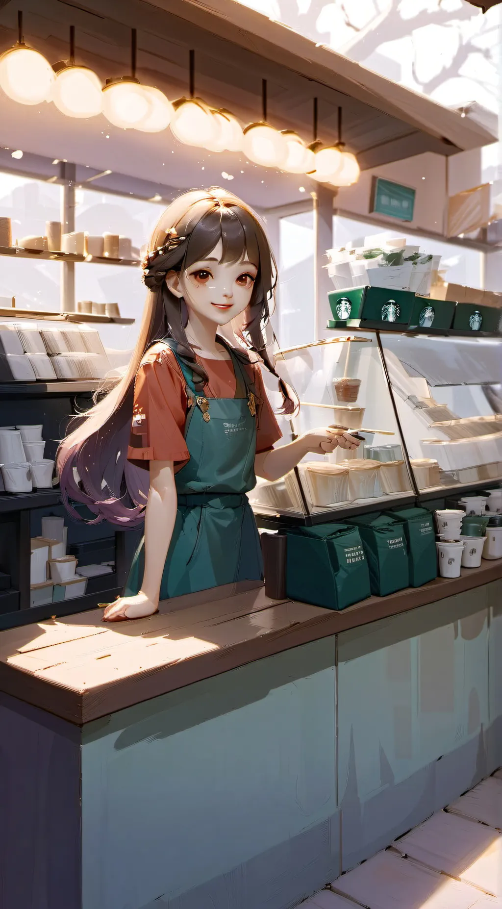 ai character: Ashley  background