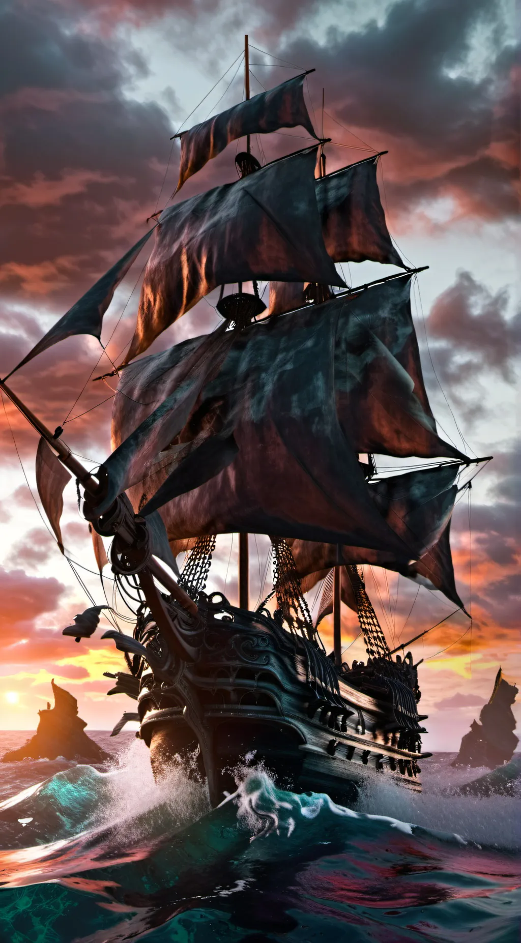 ai character: POTC: black pearl background