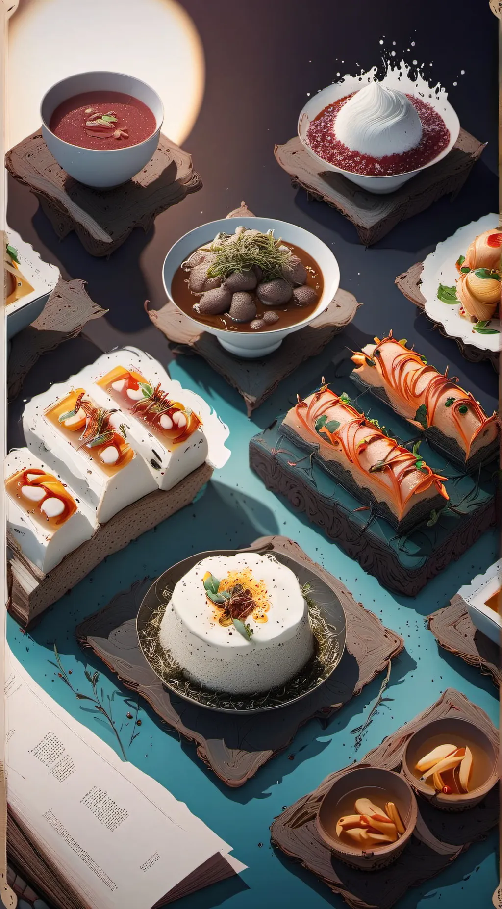 ai character: food menu  background