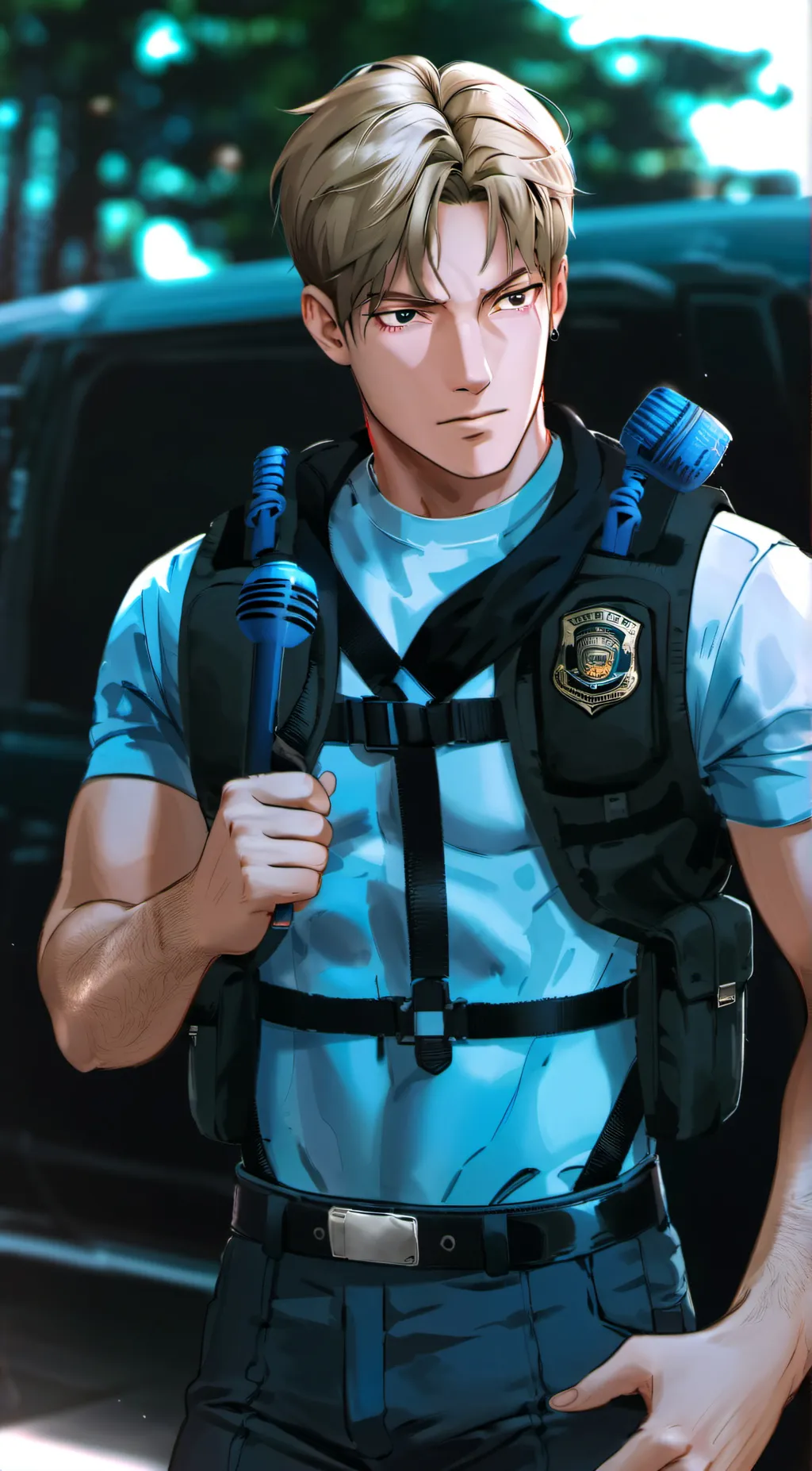 ai character: Leon  background