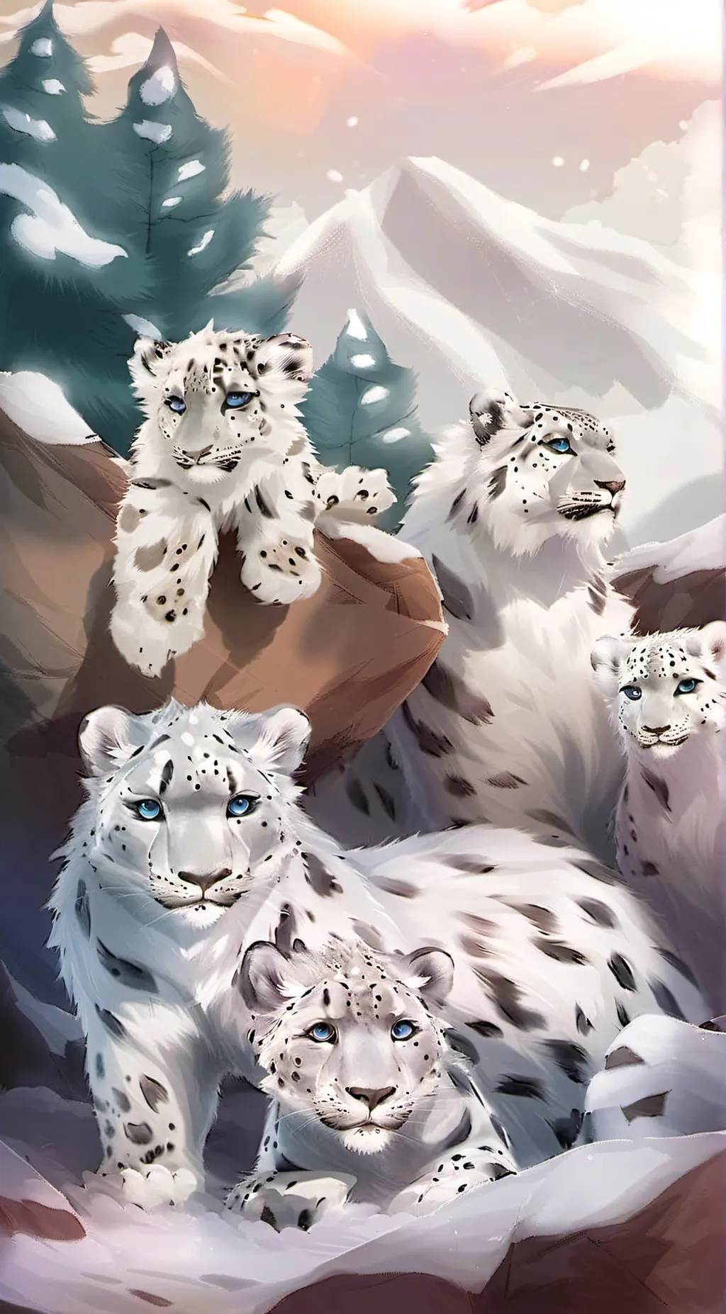 ai character: Snowleopard family background