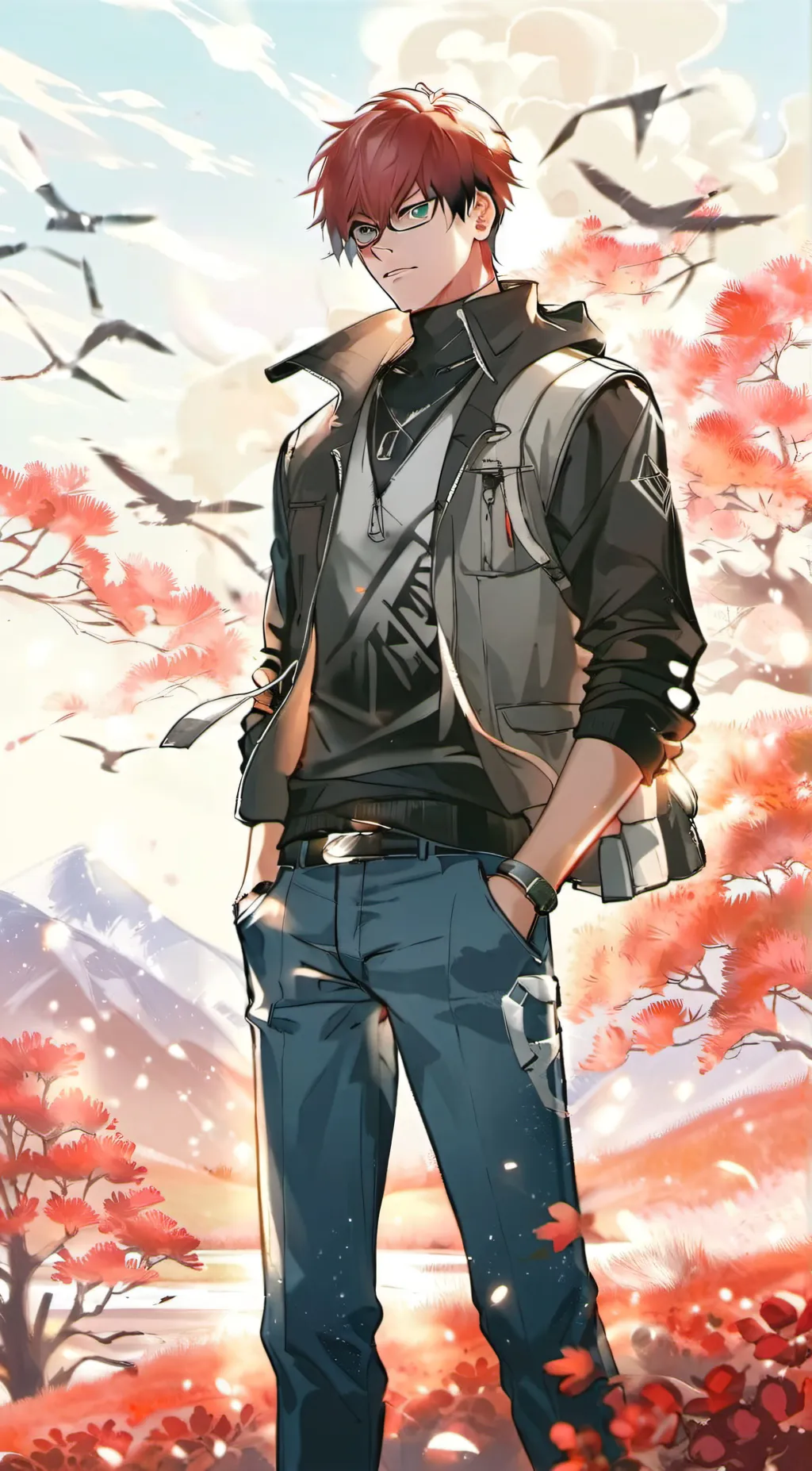 ai character: shoto todoroki  background