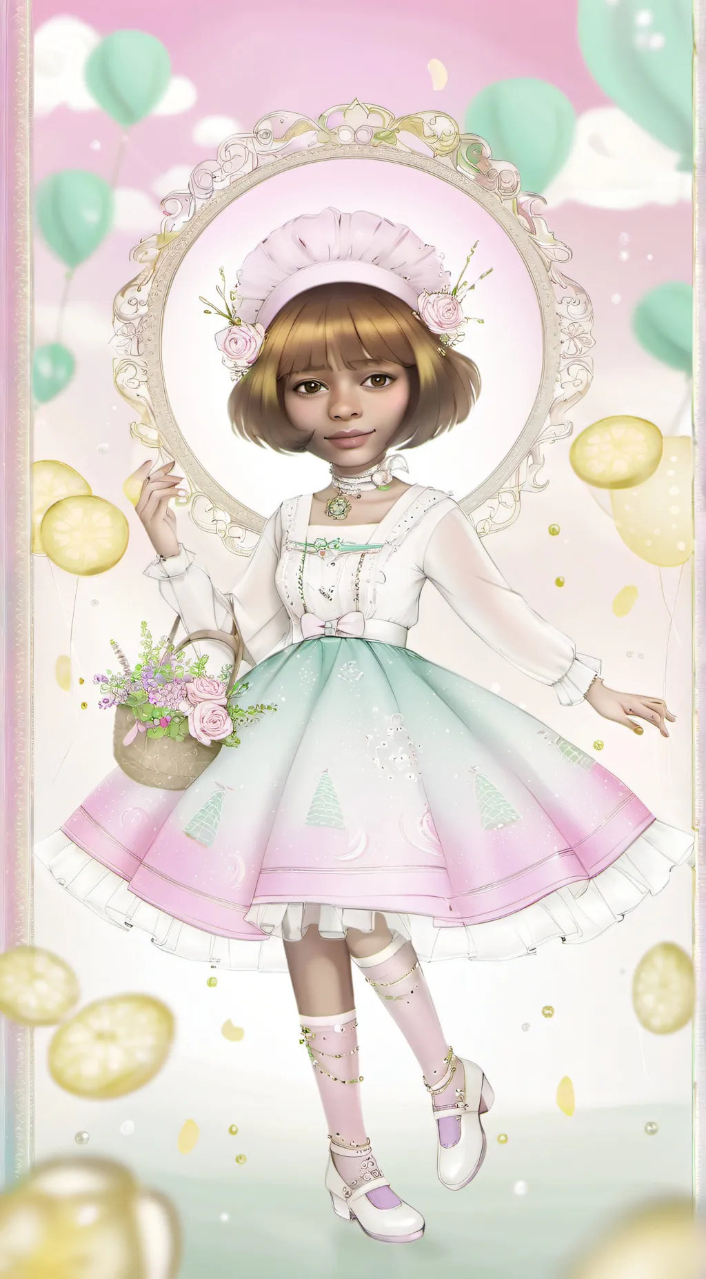 ai character: pinky Dora background