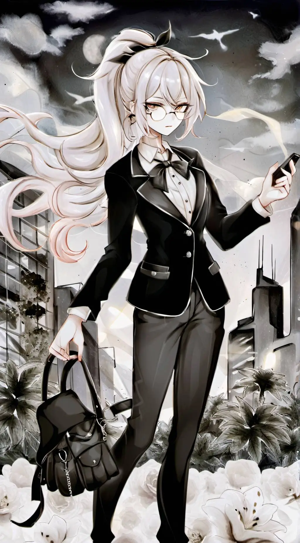 ai character: Lilac background