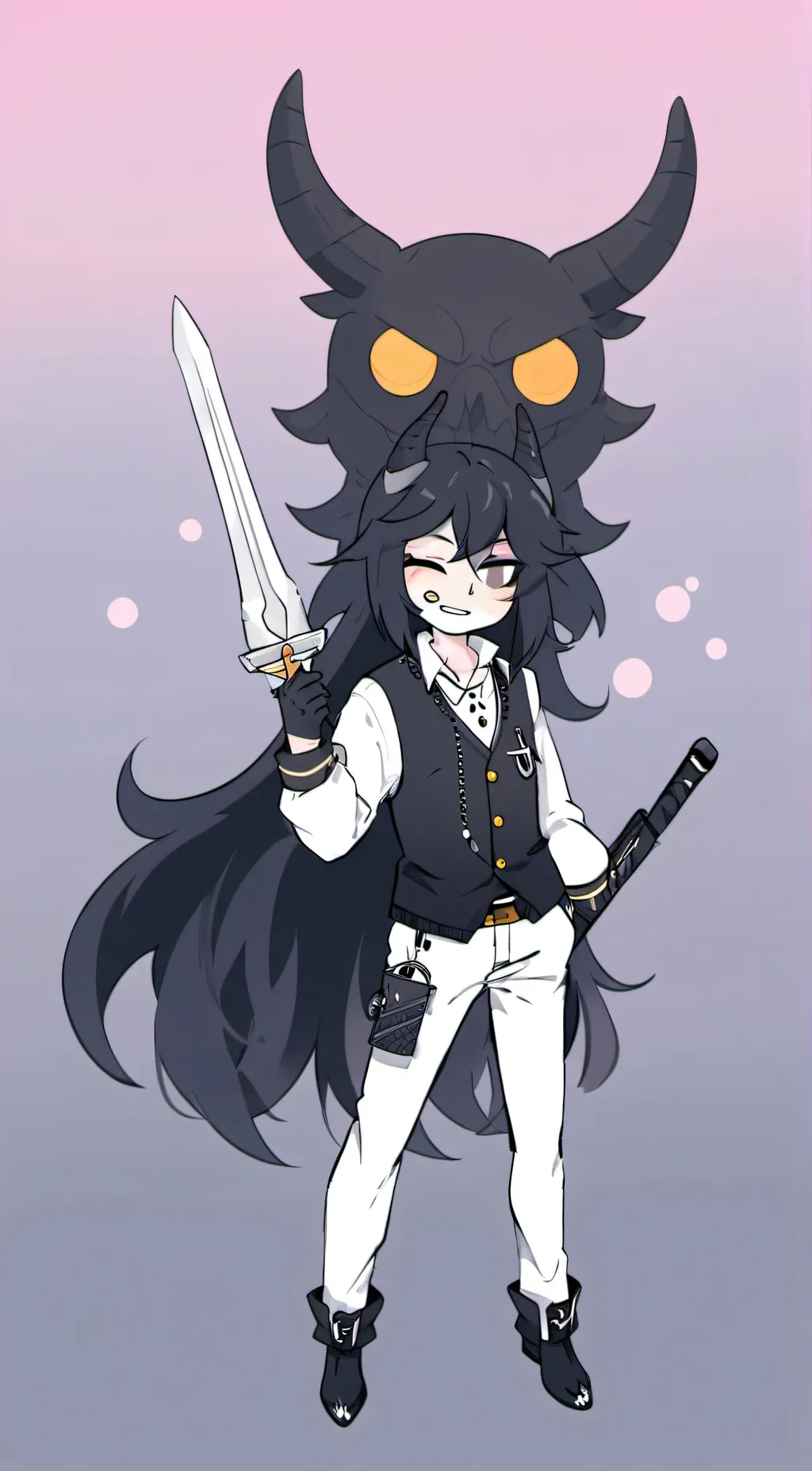 ai character: miss circle background