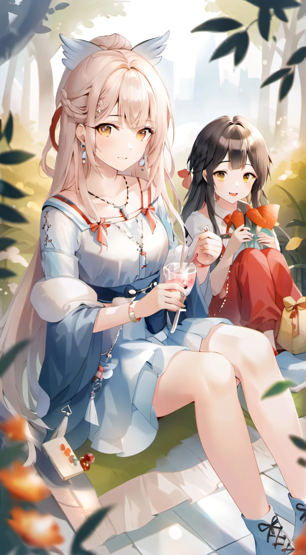 ai character: Andrea and Judy background