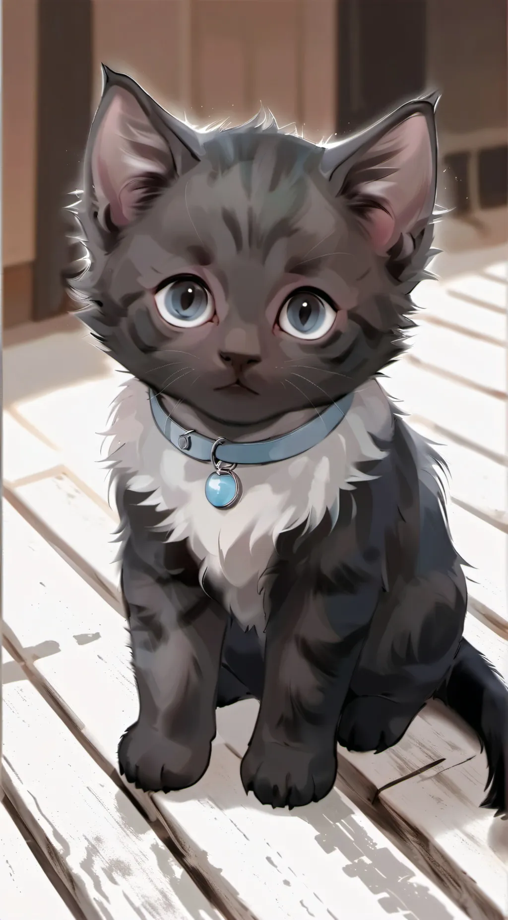 ai character: Black kitten background