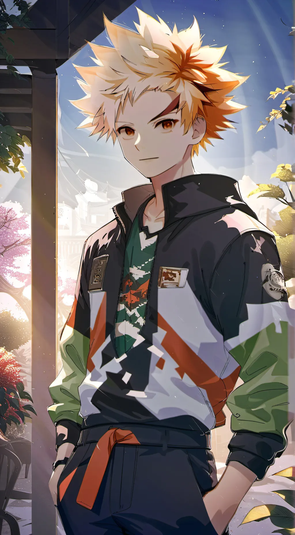 ai character: bakugo  background
