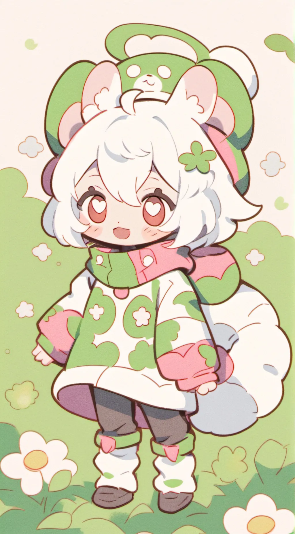 ai character: Smiling critters background