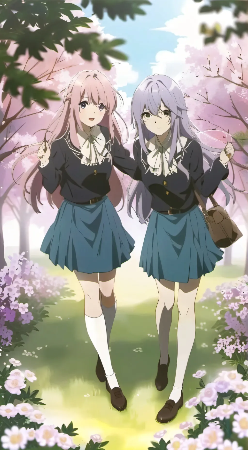 ai character: kanao and tsuyuri  background