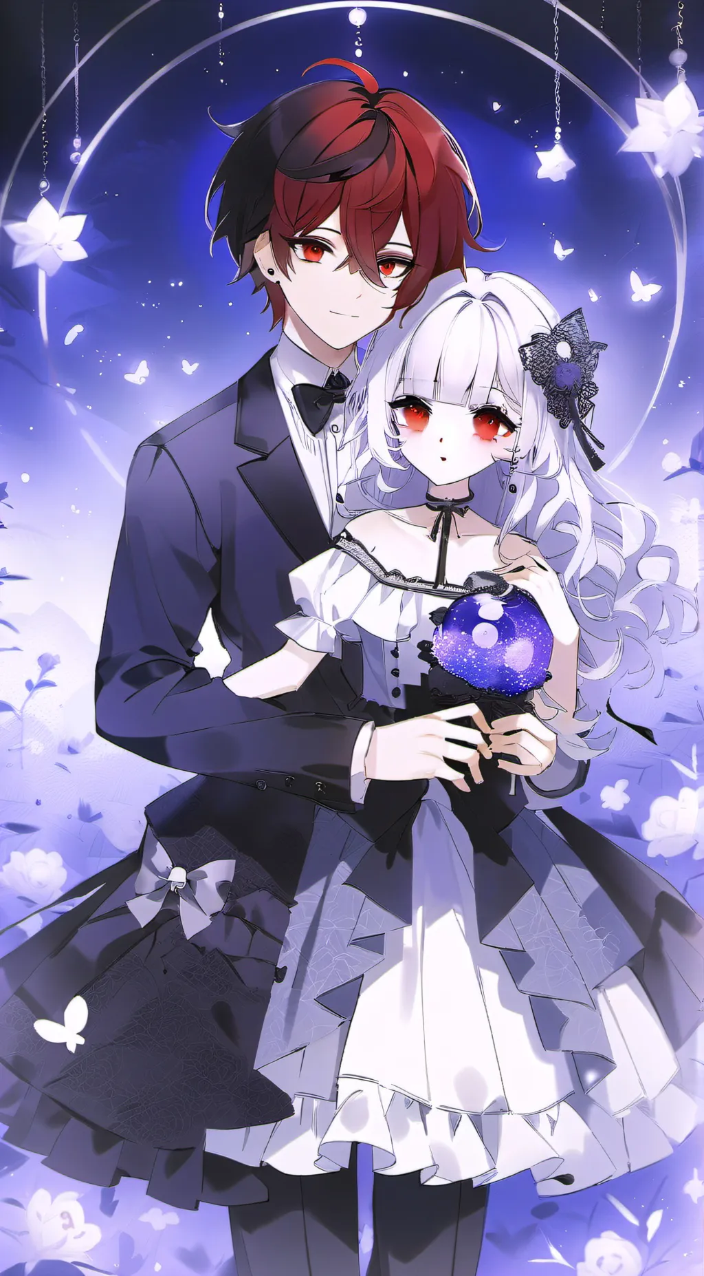 ai character: Red and white  background