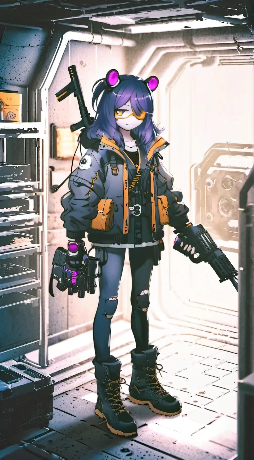 ai character: uzi and N background