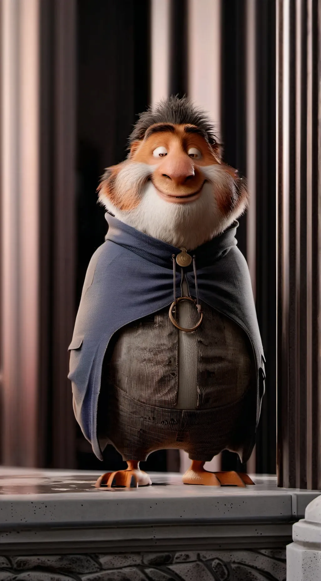 ai character: smiling Critters background