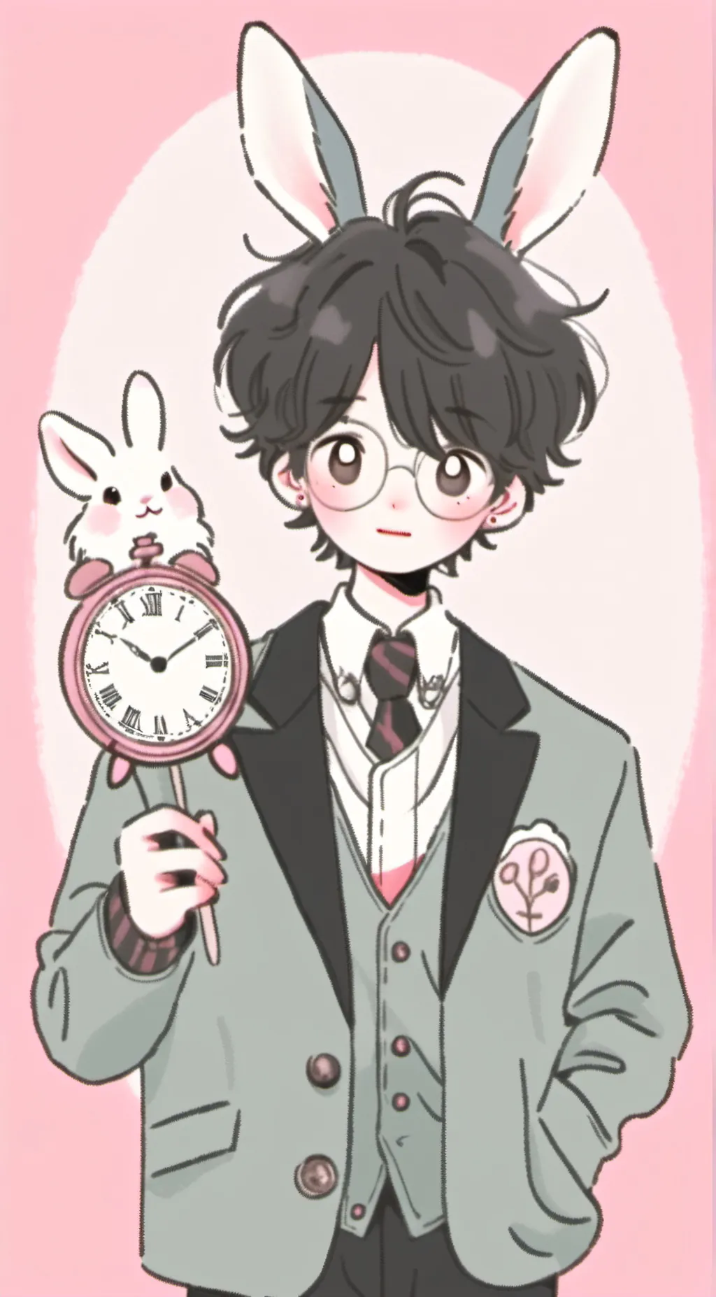 ai character: white rabbit background