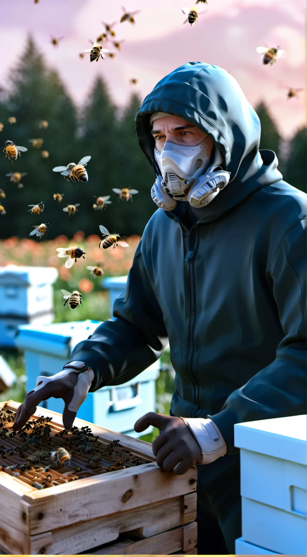 ai character: The beekeeper 2 background