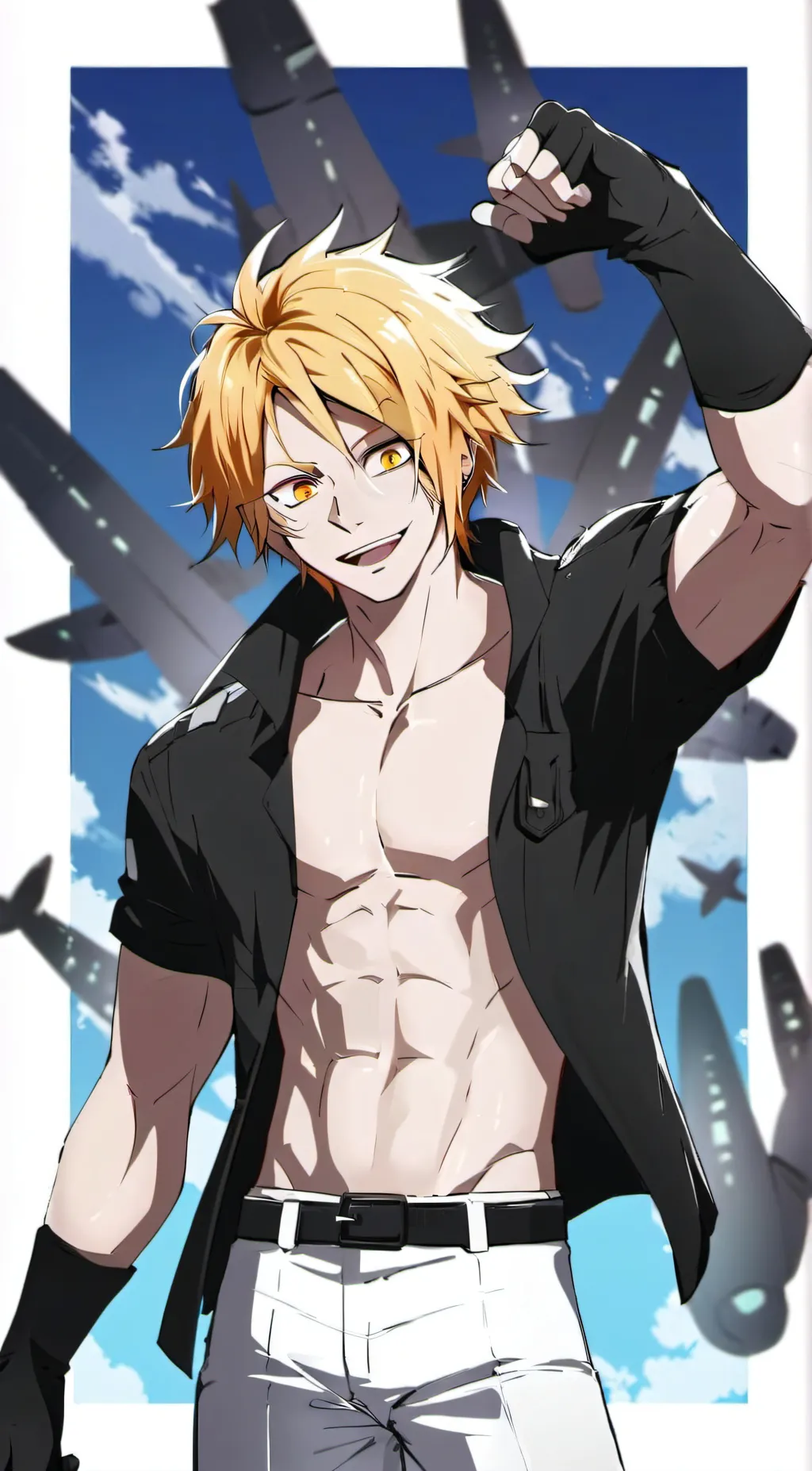 ai character: krew-l-hero x mha  background