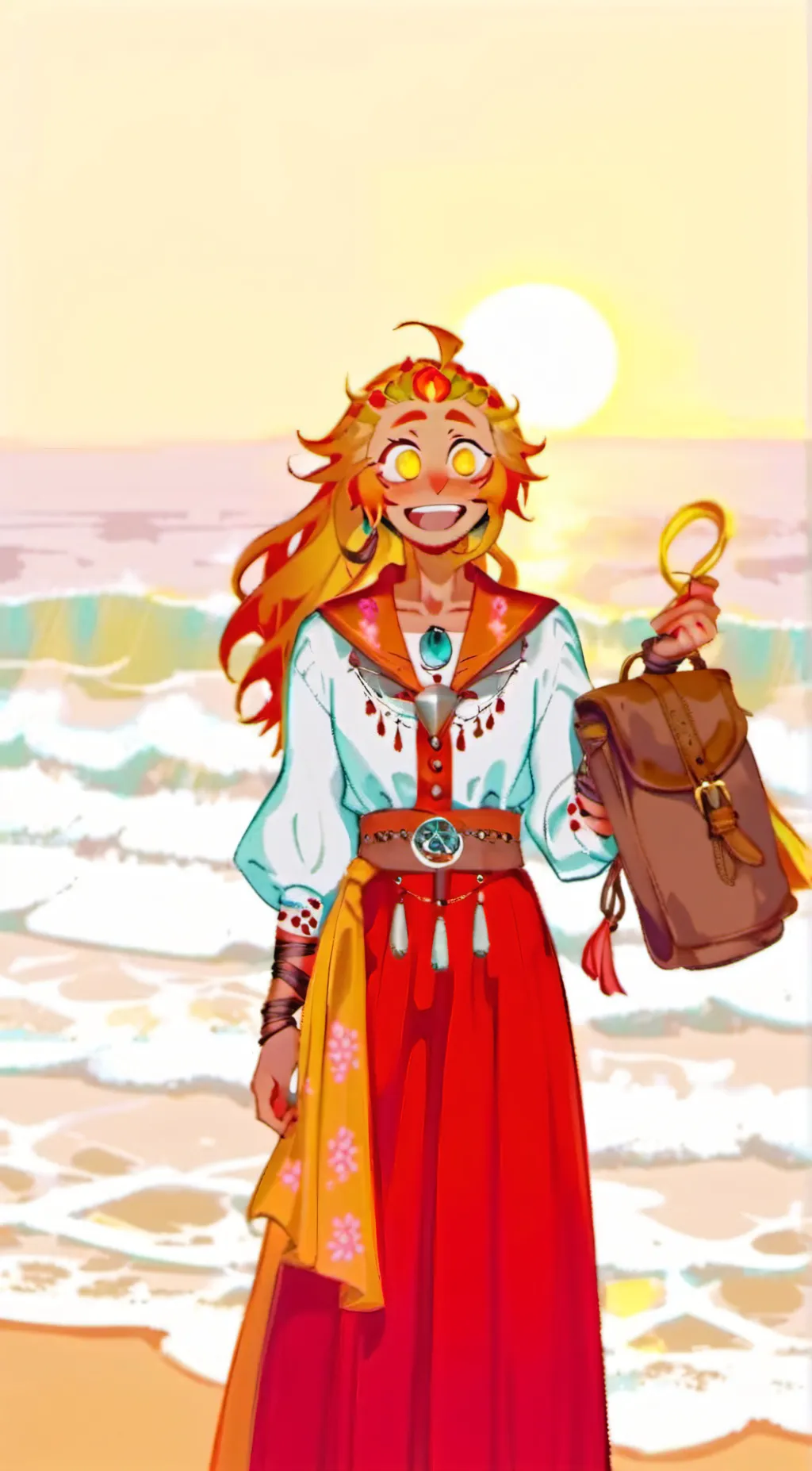ai character: sun but a girl  background