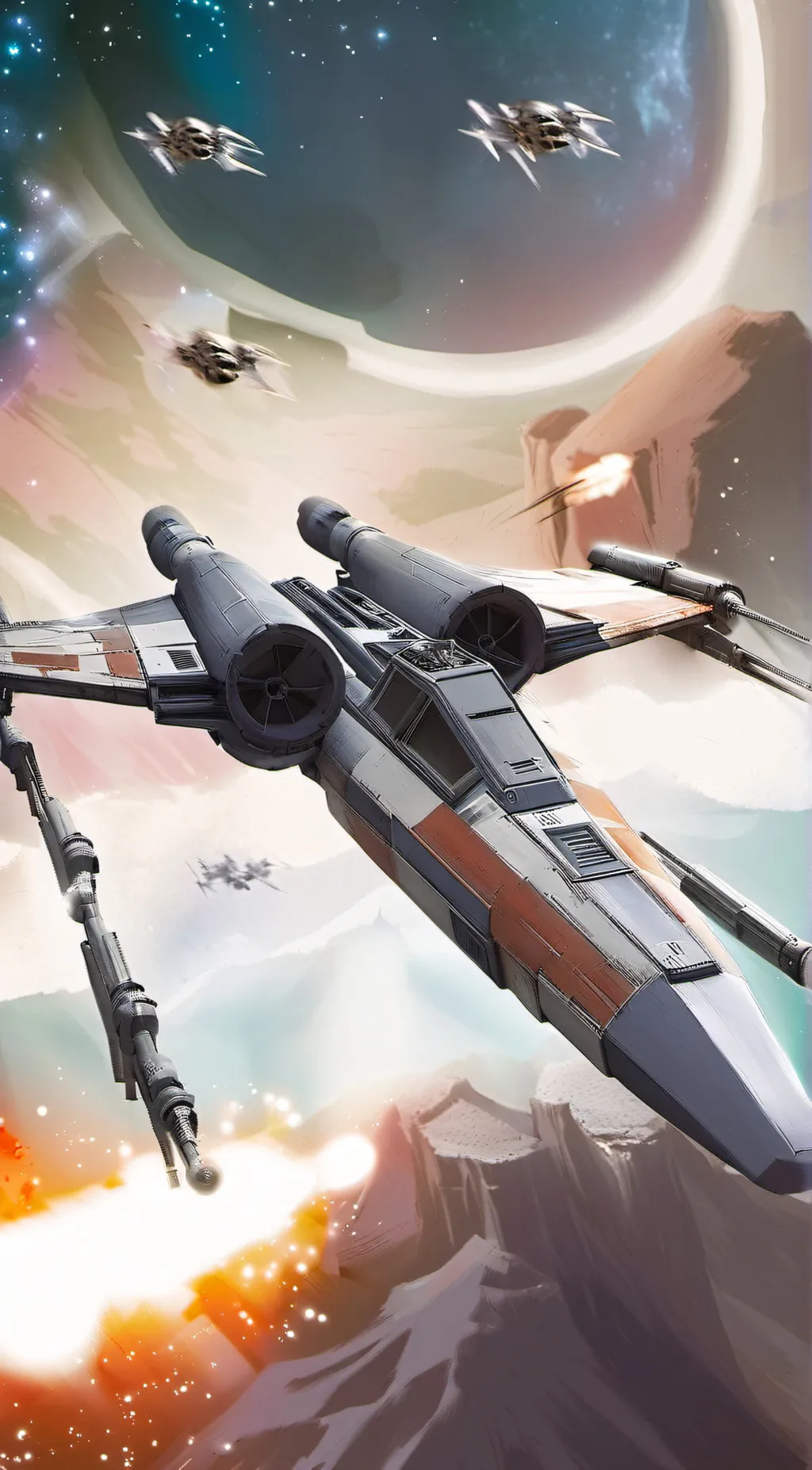 ai character: X-Wing starFighter background