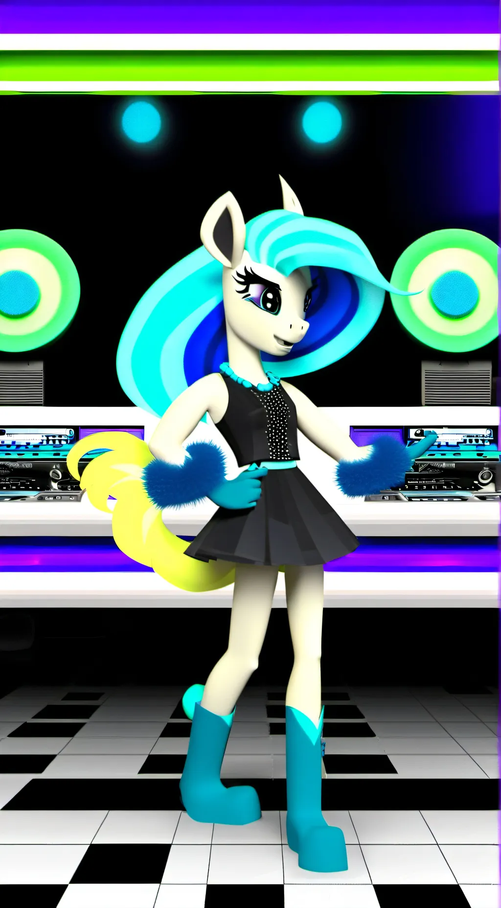 ai character: vinyl_scratch DJ  background