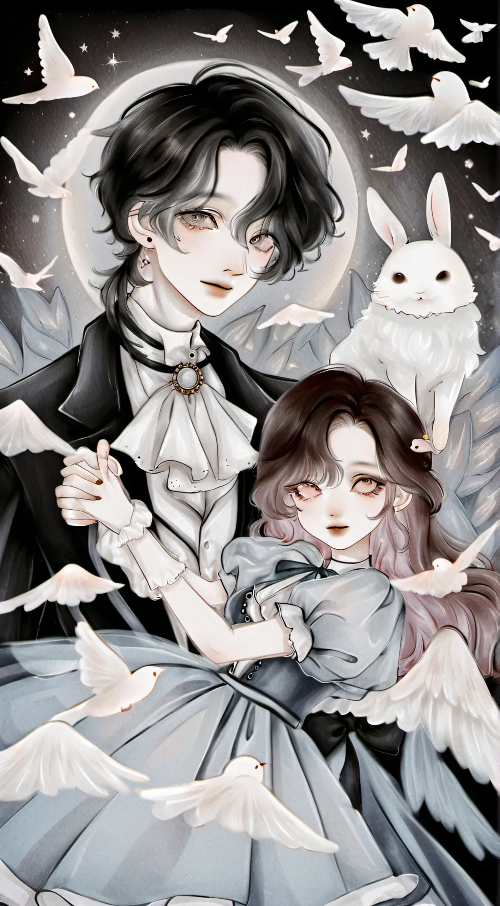 ai character: Stephen and bunny background