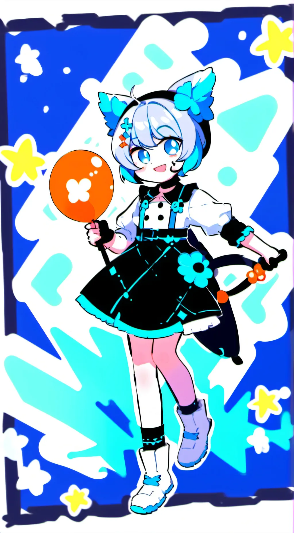 ai character: Happy girl background