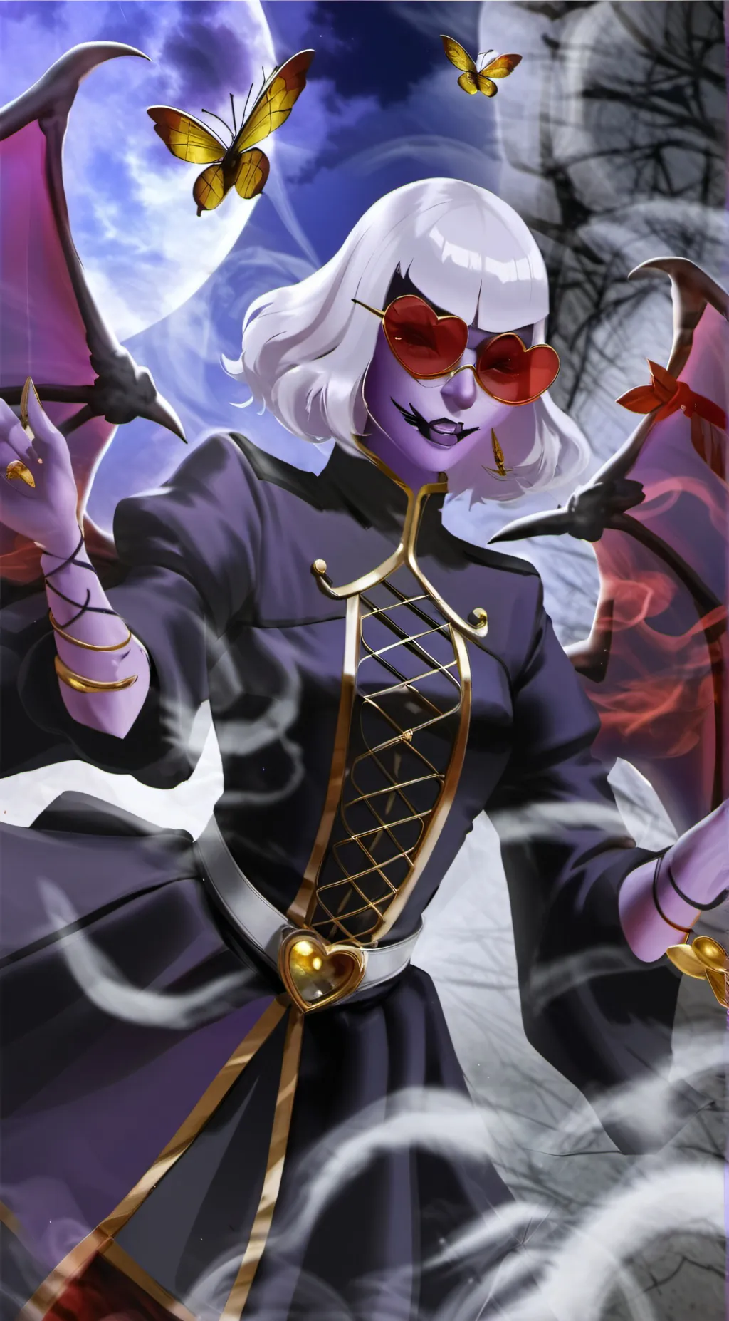 ai character: Female Valentino  background