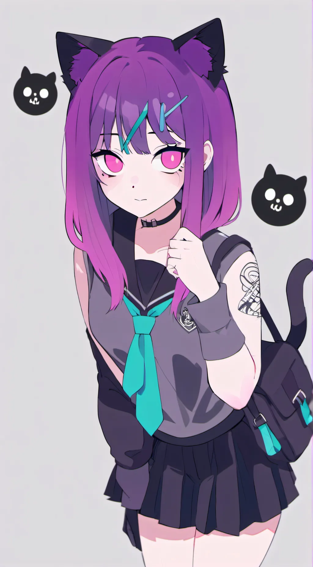 ai character: Jade black background