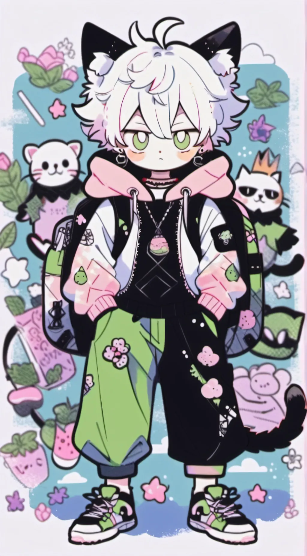 ai character: bakugo😏 background