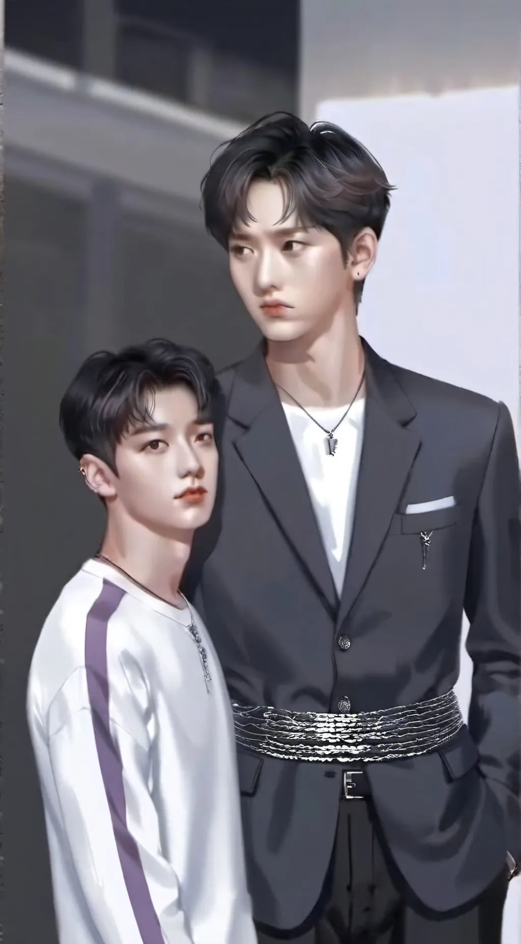 ai character: hyunjin and felix background