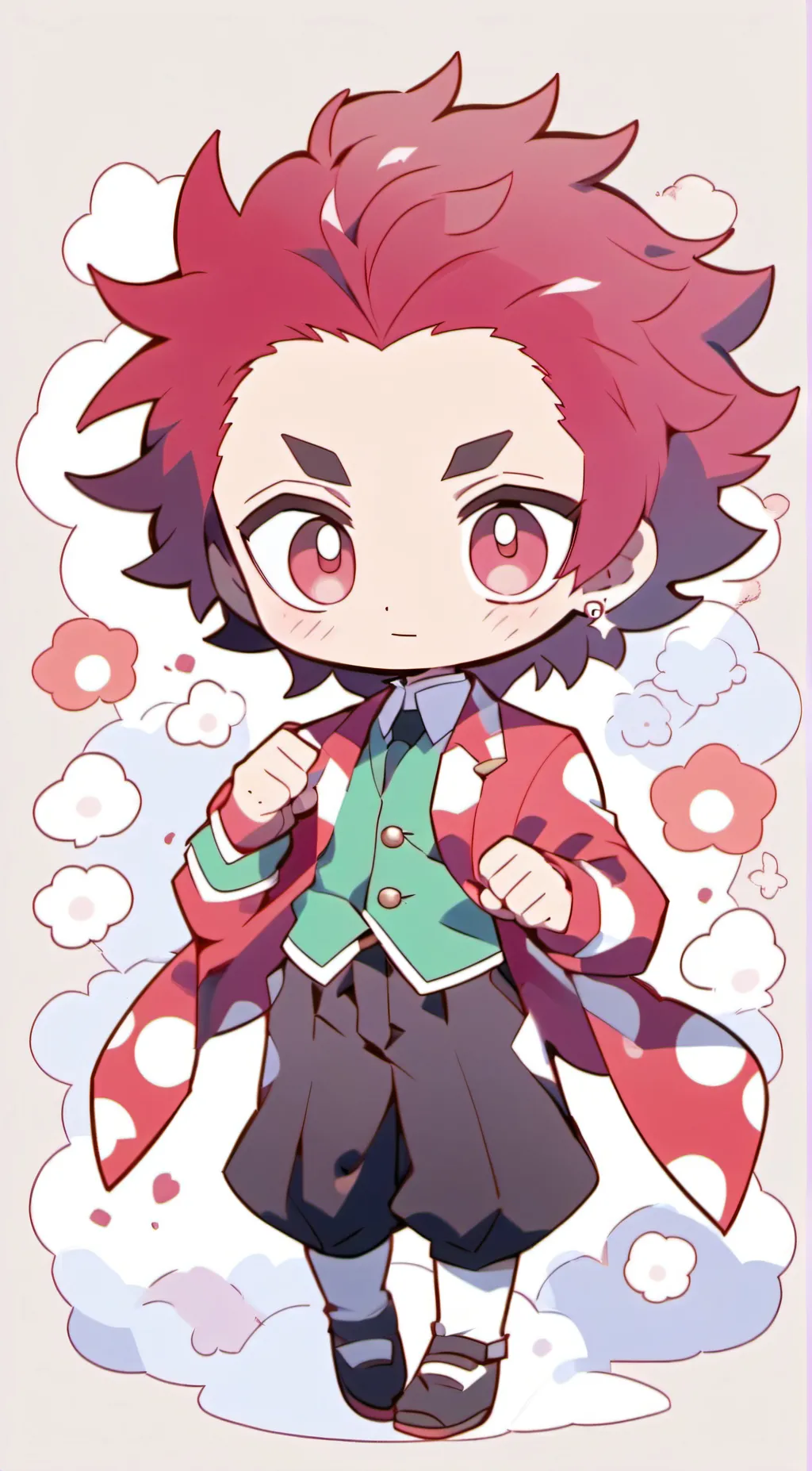 ai character: tanjiro chibi background