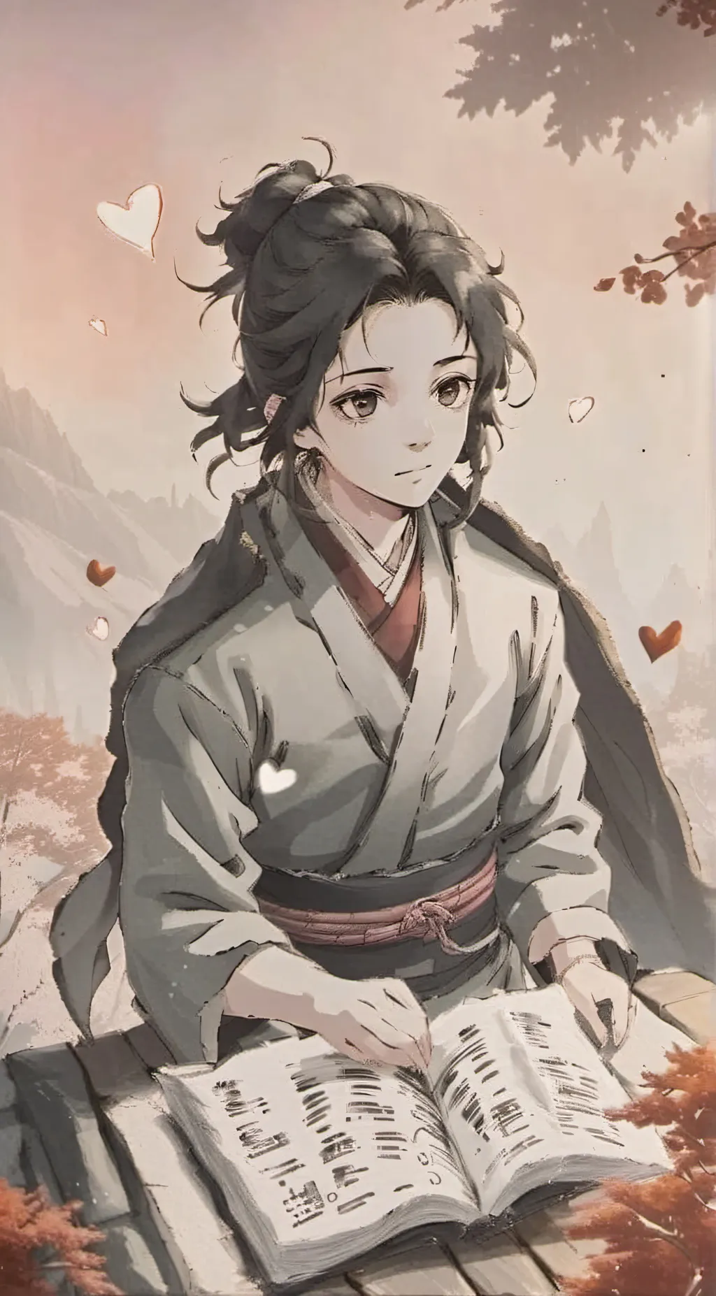 ai character: shobi.. HQ SLAYER background