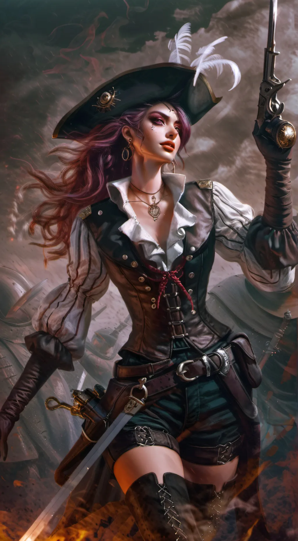 ai character: Captain red background