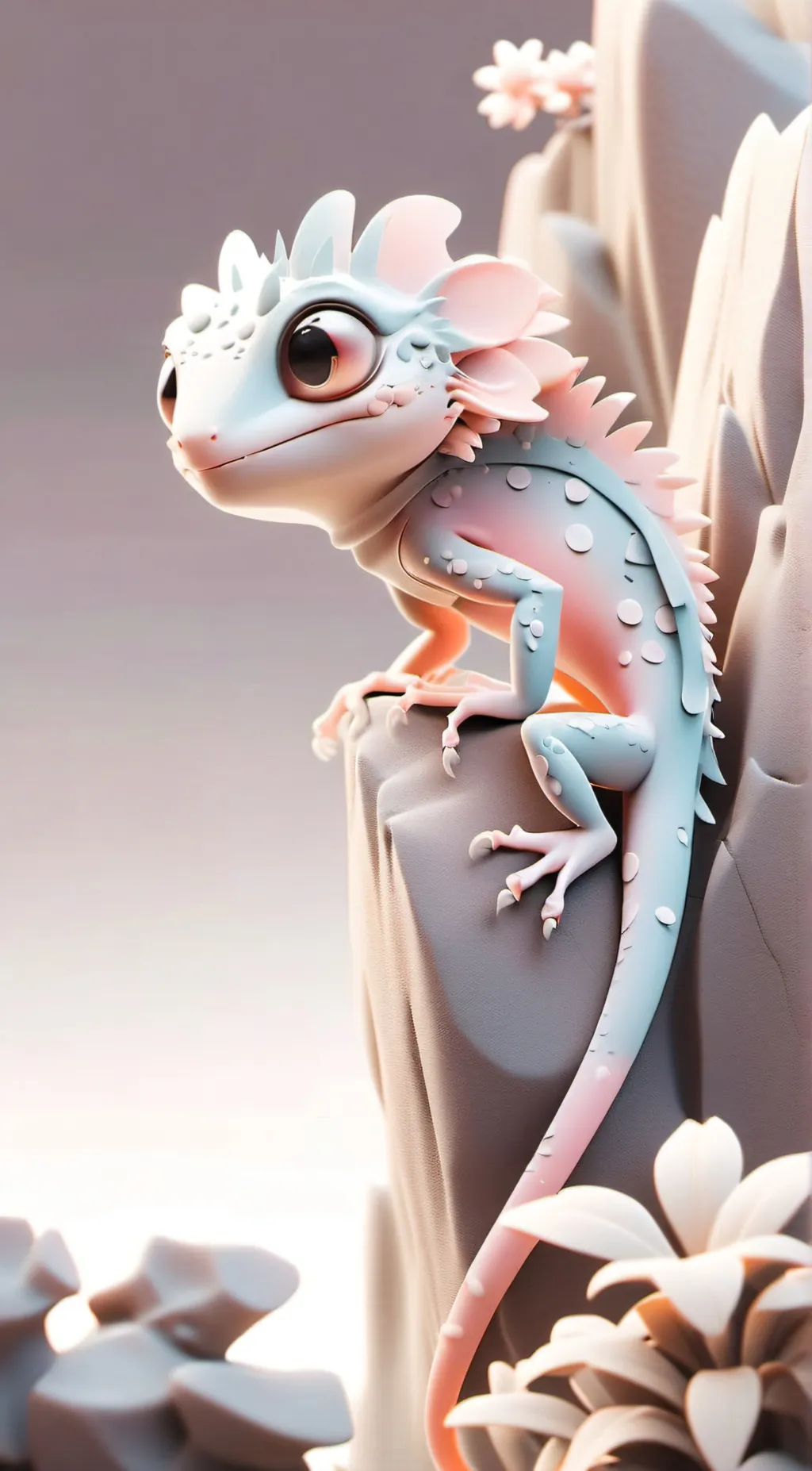ai character: little geck :) background
