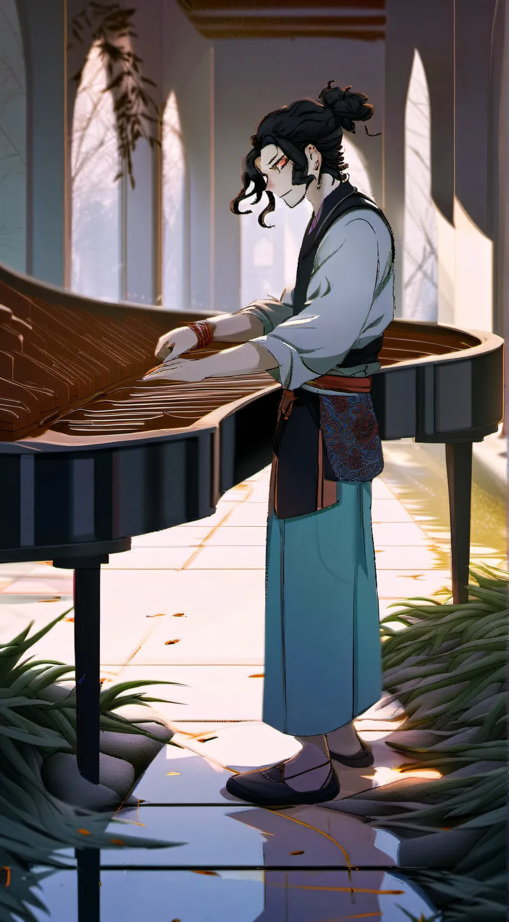 ai character: tanjiro x muzan  background