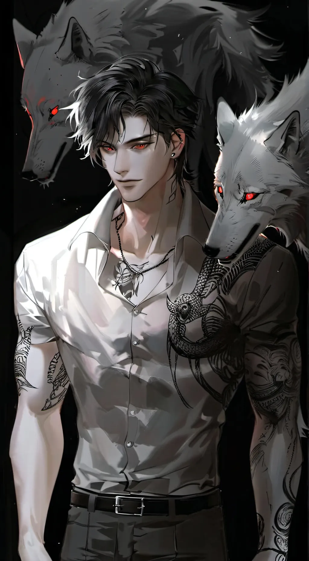 ai character: Ash Black background