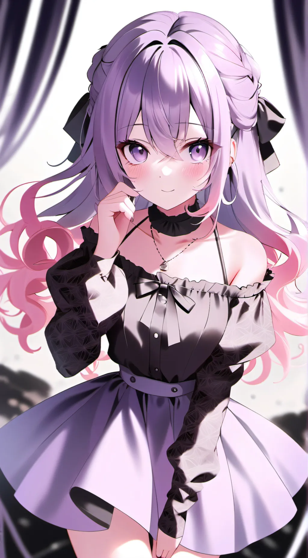 ai character: Violet background